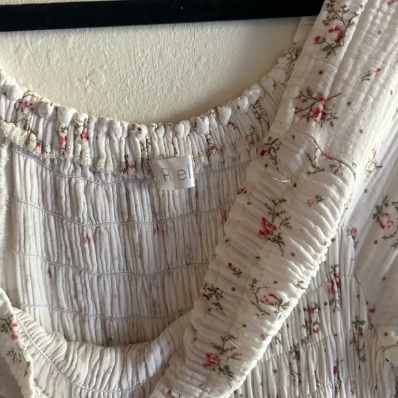 Gauze Cotton White Floral Dress - Picture 5 of 8